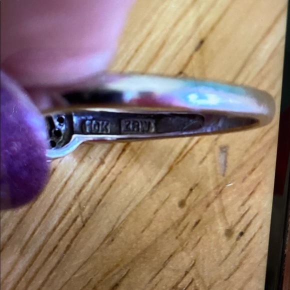 White Gold Ring with Chocolate Diamonds 10K - Picture 6 of 6